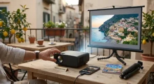Mini videoproiettore portatile sotto 500 euro compatto per proiezioni in mobilita