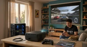 Postazione da gioco collegata a un videoproiettore sotto 500 euro con basso input lag