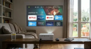 Interfaccia con sistema operativo Smart TV integrato su videoproiettore sotto 300 euro
