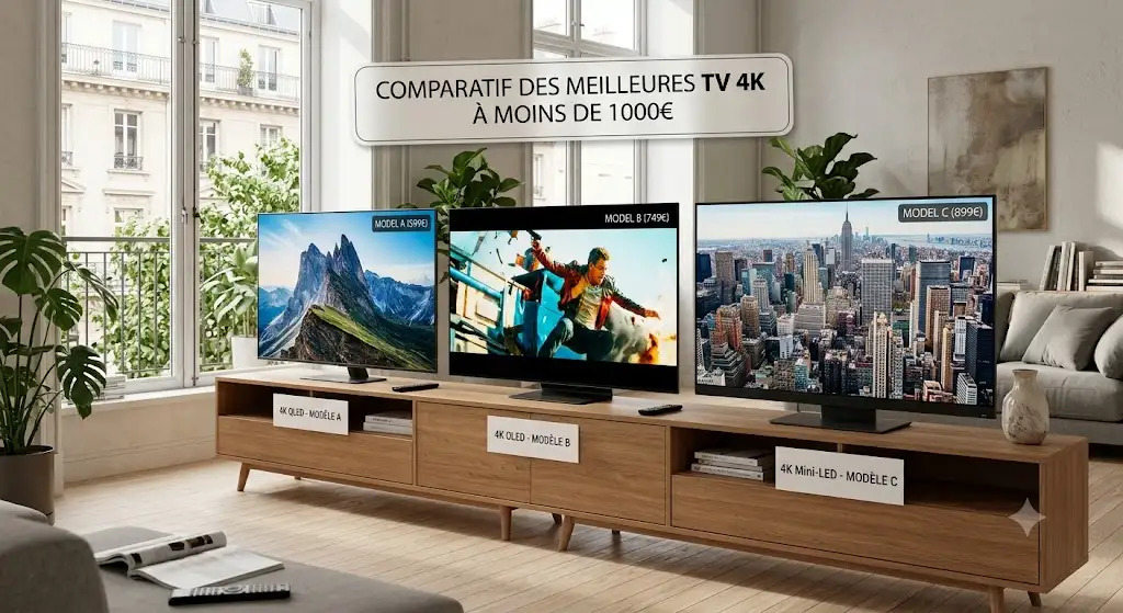 Comparatif des meilleure tv moins de 1000 euros dans un salon moderne