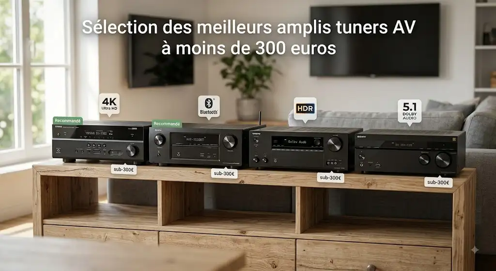 Sélection des meilleur ampli tuner av moins de 300 euros pour le home cinéma.