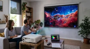 Avis vidéoprojecteur Epson 4K projettant un film aux couleurs vives et contrastées 