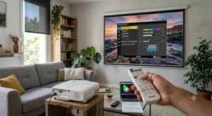 Prise en main de la télécommande et accès au menu de réglage d'un vidéoprojecteur Epson 