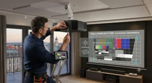 Guida all'installazione a soffitto di un videoproiettore 4K con regolazione del Keystone