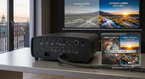 Dimostrazione dell'effetto HDR e della gamma cromatica estesa offerta da un videoproiettore 4K