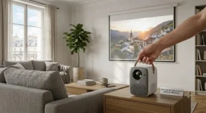 Vidéoprojecteur portable compact et facile à transporter disponible pour moins de 1000 euros.
