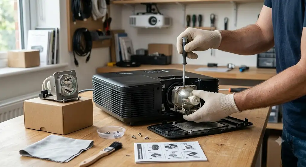 Guide étape par étape pour réussir le remplacement d'une lampe de vidéoprojecteur en toute sécurité. (lampe vidéoprojecteur remplacement)