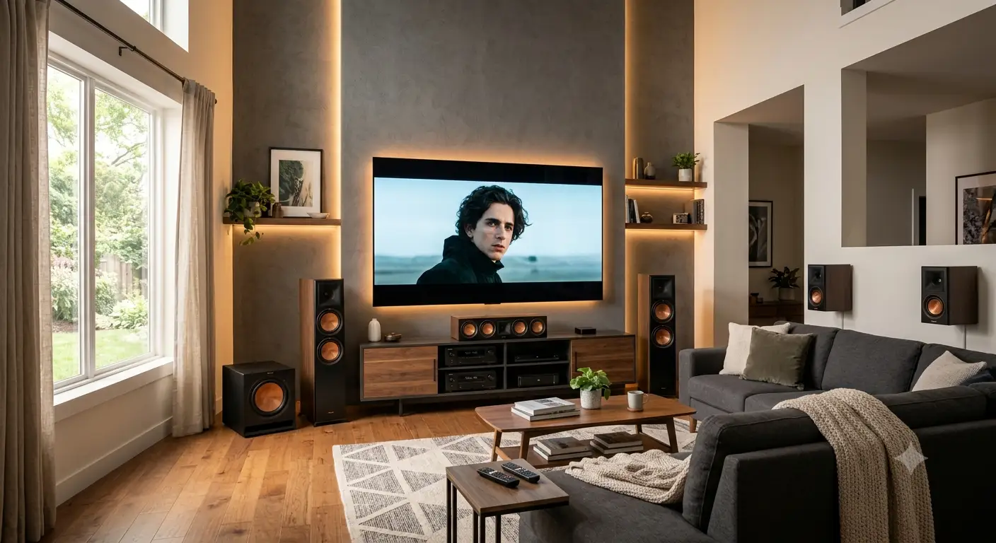 Panoramica di un impianto home cinema completo all'interno di una guida per un budget di 2000 euro